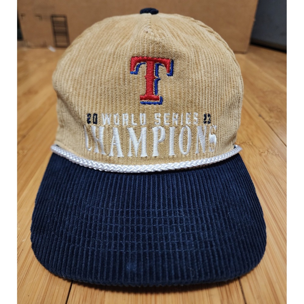47' Texas Rangers 2023 World Series Champions Corduroy Hat Rope Hitch SnapBack